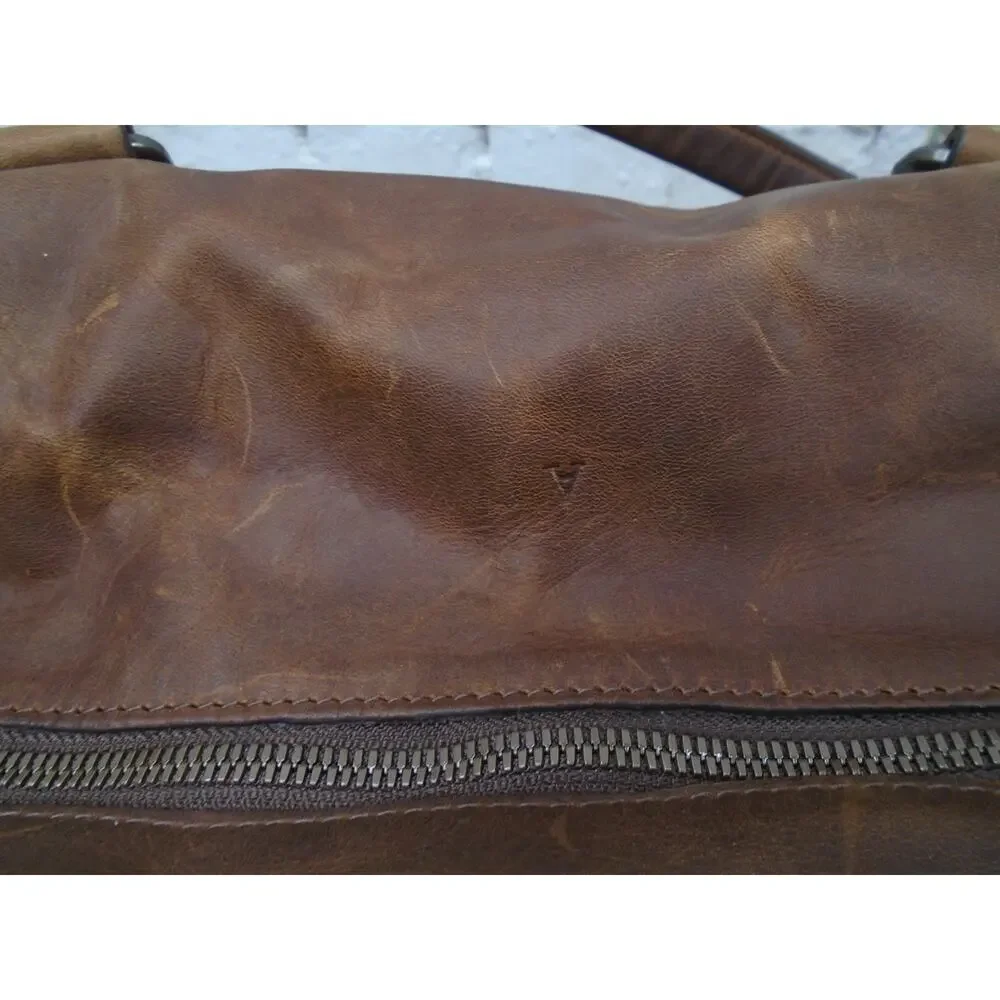 MOORE & GILES “NetJets” Edition Heavy Leather Duffel EUC Durable Weekend Travel
